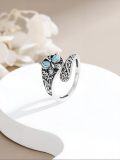 wholesale TOUPOP Adjustable Turquoise Rings For Women Turquoise Spoon Ring, 925 Sterling Silver Open Vintage Oxidized Thumb Boho Rings Jewelry Birthday Anniversary Christmas Gifts For Women -0-2