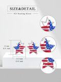 wholesale 925 Sterling Silver Star USA Flag Stud Earrings with Cubic Zirconia Accents - Patriotic  Set-0-1