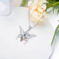 wholesale 925 Sterling Silver Rainbow Chakra Moonstone Butterfly Pendant Necklaces for Women Girls s 3 Goddesses Symbol Birthdays-0-2