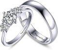 wholesale TOUPOP Personalized Moissanite Wedding Rings Set For Him And Her 14k White Gold Plated Moissanite Engagement Rings Engraved Name Ring Set Gift For Anniversary Valentines Day Girlfriend Wife Size 4-14 -0-0