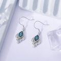 wholesale 925 Sterling Silver Turquoise Teardrop Dangle Earring with Filigree Design-0-1