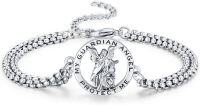 wholesale 925 Sterling Silver My Guardian Angel Protect Me Charm Bracelet for Men Women-Style A-Guardian Angel