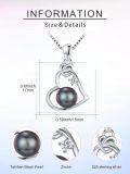 wholesale 18K Gold Plated 925 Sterling Silver & Tahitian Black Pearl Heart Pendant Necklace for Women-0-3