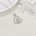wholesale 925 Sterling Silver Heart Pendant - Father Daughter Love Forever Necklace Gift for Mom-0-3