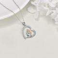 wholesale 925 Sterling Silver Heart Pendant - Father Daughter Love Forever Necklace Gift for Mom-0-3