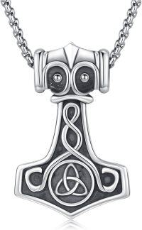 wholesale  & 925 Sterling Silver Mjolnir Thor's Hammer Pendant Norse Jewelry for Men Women -D-Celtic Knot