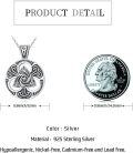 wholesale 925 Sterling Silver Celtic Triquetra Trinity Knot Round Pendant Necklace for Women and Men-0-1