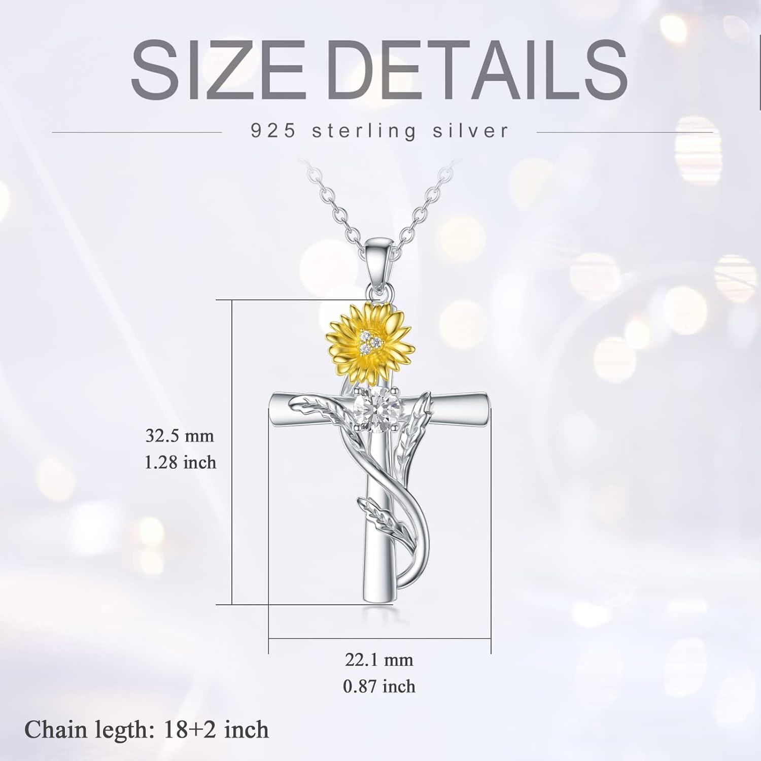 Sterling Silver 12 Birthstone Flower Pendant Necklace for Women-0-5