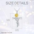 wholesale 925 Sterling Silver 12 Birthstone Flower Pendant Necklace for Women-0-17