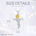 wholesale 925 Sterling Silver Cross Pendant With Red Gemstone And Lily Design-0-17