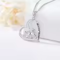 TOUPOP 925 Sterling Silver Mama Bear Necklace Mother Daughter Pendant Jewelry Gift-0-2