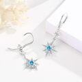 wholesale 925 Sterling Silver Gold-Plated Moonstone & Opal Starburst Leverback Drop Earrings-0-15