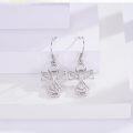 wholesale 925 Sterling Silver Cross Angel Wings Drop Earrings Religious Gift for Women Girls-0-4
