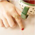 wholesale Gold 925 Sterling Silver Plated Initial Letter Adjustable Rings for Women Gifts-0-0