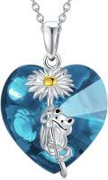 wholesale 925 Sterling Silver Birthstone Crystal Frog Necklace Pendant for Women-0-0