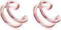 wholesale Rose Gold 925 Sterling Silver Spiral Ear Cuffs for Women - No Piercing Required-0-0