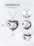 wholesale 925 Sterling Silver Rose Heart Mother Daughter Necklace - 0.78x0.87 Inch, 18+2 Inch Adjustable, Eternal Love Jewelry Gift for Mom-0-3