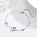wholesale 925 Sterling Silver Moonstone Starfish Mermaid Charm Bracelet/Anklet Gift for Women-0-1