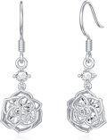 wholesale 925 Sterling Silver CZ Flower Shape Hook Earring Gift for Her-0-0