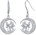 wholesale 925 Sterling Silver Bunny Moon Drop Earrings for Women and Girls-0-0