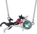wholesale  Sterling Silver Agate Cat Dog Pendant Necklace for Women -0-0