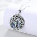 wholesale 925 Sterling Silver Abalone Shell Tree of Life Pendant Necklace with Cross for Women -0-4