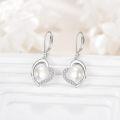 wholesale 925 Sterling Silver Pearl & Cubic Zirconia Heart Drop Earrings-0-3