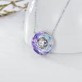 wholesale TOUPOP Christmas Gifts For Mom Women Necklace Sterling Silver Circle Necklaces For Women Crystal Pendant Birthday Mother's Day Jewelry Gifts For Mom Wife Her (b-vitrail Light-04-april-white Zirconia) -0-5