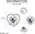 wholesale 925 Sterling Silver Heart Dog Stud Earrings - Hypoallergenic  for Women-0-4