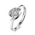 TOUPOP 14K Gold Moissanite Personalized Twisted Knot Solitaire Engagement Ring-0-0