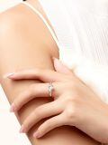 TOUPOP 18k White Gold Plated Moissanite Personalized Engagement Ring 1ct D VVS1-0-4