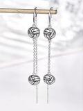 wholesale 925 Sterling Silver Sports Ball Dangle Earrings - Volleyball Design-0-1