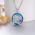 TOUPOP Sterling Silver Crystal Flamingo Palm Tree Necklace Birthday Christmas Gifts For Women-0-2