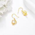 wholesale 14K Gold Crescent Moon & Pearl Dangle Earrings for Women-0-2