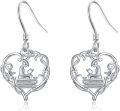 wholesale 925 Sterling Silver Heart-Shaped Bookworm Dangle Earrings for Women-0-0