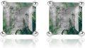 wholesale 925 Sterling Silver Square Green Moss Agate Stud Earrings for Women-0-0
