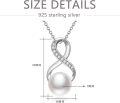wholesale 925 Sterling Silver Infinity Freshwater Pearl Cubic Zirconia Necklace for Women-0-4