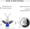 wholesale Sterling Silver Crystal Bat Pendant Necklace Gothic Animal Jewelry Gift for Women-0-4