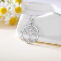 wholesale 925 Sterling Silver Round Tree of Life Pendant with Cubic Zirconia Necklaces for Women Family s-0-1