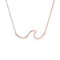 wholesale 925 Sterling Silver Wave Pendant Necklace Wholesale In Rose Gold Tone For Women Fashionable Minimalist Jewelry-0-21
