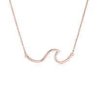 wholesale 925 Sterling Silver Wave Pendant Necklace Wholesale In Rose Gold Tone For Women Fashionable Minimalist Jewelry-rose gld 20.0 Inches