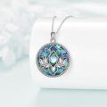 wholesale 925 Sterling Silver Abalone Shell Lotus Flower Chakra Necklace with Moonstone and Filigree Design-0-5