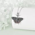 wholesale 925 Sterling Silver Red CZ Celtic Knot Butterfly Pendant Necklace for Women-0-1