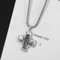 wholesale 925 Sterling Silver St Christopher Cross Medal Necklace Pendant with Mountain Scene and Angel Design -0-2