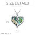 TOUPOP Sterling Silver Abalone Shell I Love You Forever Heart Mom Necklace-0-2