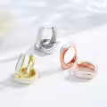 wholesale 925 Sterling Silver & Rose Gold Plated Opal Huggie Hoop Earrings Wholesale for Women-0-1