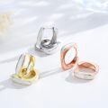 wholesale 925 Sterling Silver & Yellow Gold-Plated Opal Huggie Hoop Earrings for Women-0-1