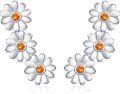 wholesale 925 Sterling Silver Citrine Daisy Flower Stud Earrings Hypoallergenic Jewelry for Women Girls-0-0