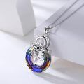 wholesale 925 Sterling Silver Ankh Necklace With Colorful Crystal Pendant-0-1