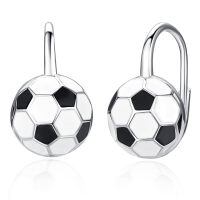 wholesale 925 Sterling Silver Soccer Ball Earrings-Soccer
